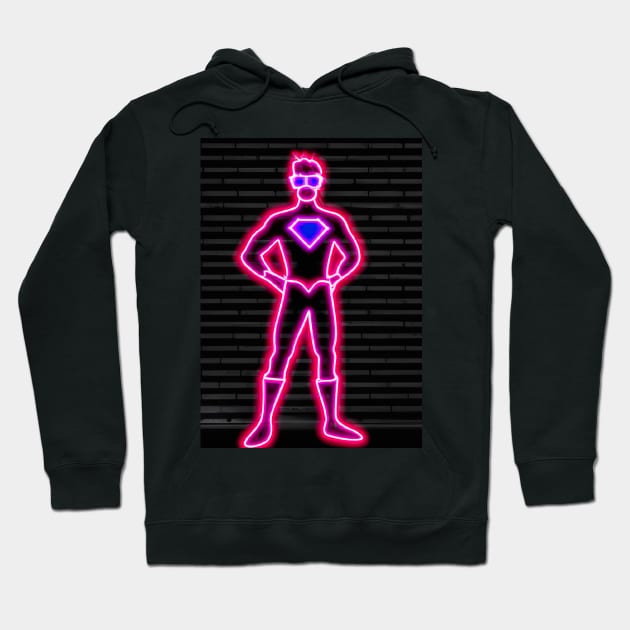 Superhero Neon Hoodie by maxcode